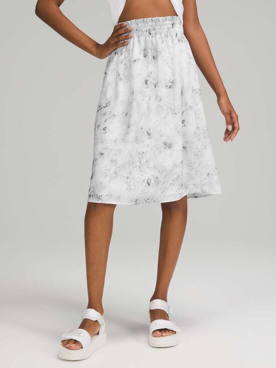 lululemon athletica Dresses & Skirts - Lululemon Lightweight Pull-On Super-High Rise Midi Skirt Aquila Rhino Grey Multi